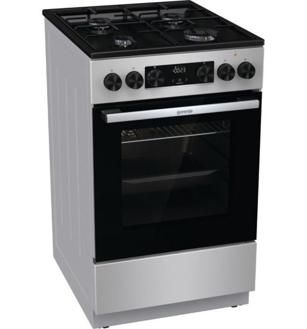 Gorenje Плита комби, 62л, 50x60см, дисплей, IconLed, эмалированные, титан