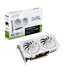 ASUS Видеокарта GeForce RTX 4070 SUPER 12GB GDDR6X EVO білий DUAL-RTX4070S-O12G-EVO-WHITE