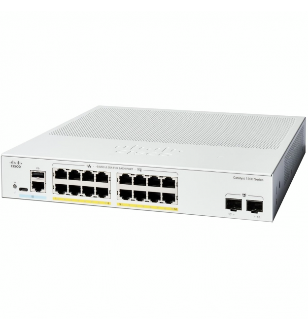 Cisco Коммутатор Catalyst 1300 16xGE, PoE, 2x1G SFP