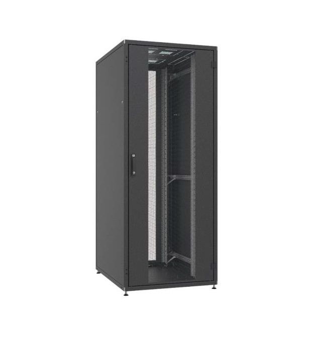 Шкаф ZPAS 19", 24U, SZB IT, передняя стеклянная дверь, 600x800 мм, максимально 1000кг, черный