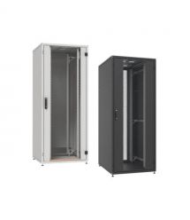 Шафа ZPAS 19", 24U, SZB IT, передні скляні двері, 600x600 мм, максимально 1000кг, чорна