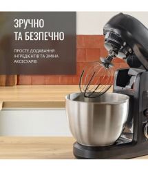 Tefal Кухонная машина Bake Partner 1100Вт, чаша-металл, корпус-пластик, насадок-6, черный