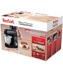 Tefal Кухонная машина Bake Partner 1100Вт, чаша-металл, корпус-пластик, насадок-6, черный