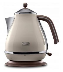 Delonghi Электрочайник Icona Vintage, 1.7л, нержавеющая сталь, бежевый