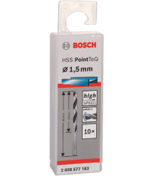 Bosch Сверло по металлу HSS-PointTeQ, 1.5х18х40мм, 10шт