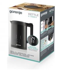 Gorenje Электрочайник 1.7л, двойные стенки, LED дисплей, Strix контроль, черный