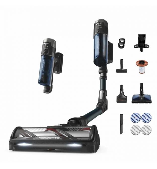 Rowenta Пылесос беспроводный X-Force Flex 13.60, 200Вт, конт пыль -0.65л, автон. раб. до 60мин, НЕРА, подсветка, синий
