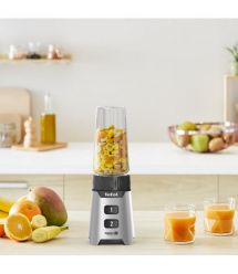 Tefal Блендер стационарный Minimix Glass 400Вт, чаша-700мл, емкость для смузи to go, стекло, серый