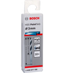 Bosch Сверло по металлу HSS-PointTeQ, 3х33х61мм, 10шт