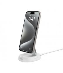 Belkin Зарядное устройство безпроводное Magnetic Stand QI2 15Вт, белый