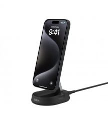 Belkin Зарядное устройство безпроводное Magnetic Stand QI2 15Вт, черный