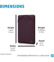 HP Чехол Protective Reversible 14 GRY/MVE Laptop Sleeve