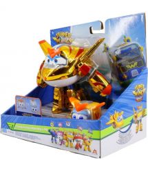 Super Wings Игровой набор Transforming Золотой Мальчик и любимец (Golden Boy & Pet)