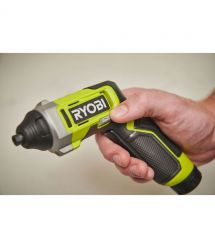 Ryobi Отвертка аккумуляторная RSD4-120T, 4В USB Lithium, акб 1х2Ач, 5Нм, 200об/мин, кейс для хранения, 10 насадок, 0.37кг