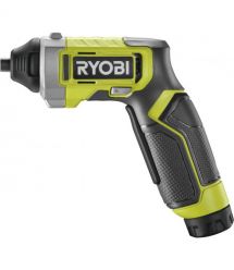 Ryobi Отвертка аккумуляторная RSD4-120T, 4В USB Lithium, акб 1х2Ач, 5Нм, 200об/мин, кейс для хранения, 10 насадок, 0.37кг