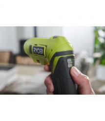 Ryobi Отвертка аккумуляторная RSDP4-120G, 4В USB Lithium, акб 1х2Ач, 5Нм, поворотная ручка