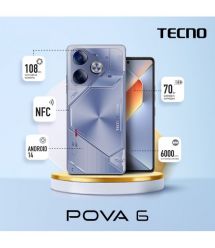 TECNO Смартфон POVA 6 (LI7) 6.78" 12/256ГБ, 2SIM, 6000мА•ч, Interstellar Blue