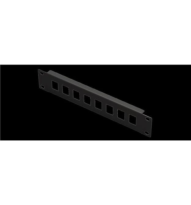 Рама MIRSAN 10", 1U, для наборной патч-панели 8 портов, пустая, совместимая с Keystone RJ45, чёрная