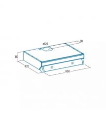 Cata Вытяжка плоская, 60см, 350м.куб/ч, F 2060 bk, черный