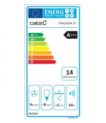 Cata Вытяжка наклонная, 80см, 1350м.куб/ч, Thalasa 800 xgbk, черный