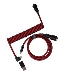 Keychron Кабель Type-A/Type-C Premium Coiled Aviator Cable-Angled Red