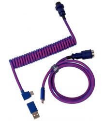 Keychron Кабель Type-A/Type-C Premium Coiled Aviator Cable-Angled Purple