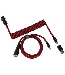 Keychron Кабель Type-A/Type-C Premium Coiled Aviator Cable-Straight Red