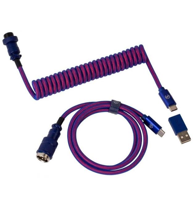 Keychron Кабель Type-A/Type-C Premium Coiled Aviator Cable-Straight Purple