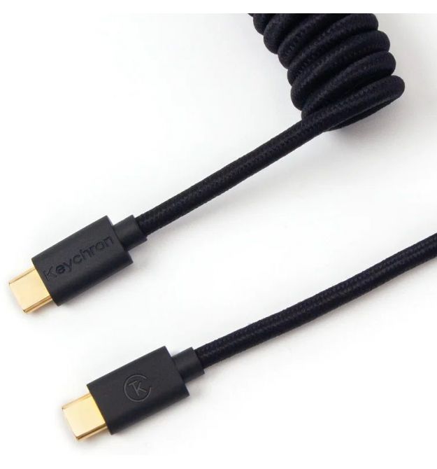 Keychron Кабель Type-A/Type-C Coiled Cable Black