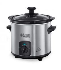 Повільноварка Russell Hobbs CompactHome, 145Вт, чаша-2л, механічне керув., знімна кришка, нерж. сталь, сірий