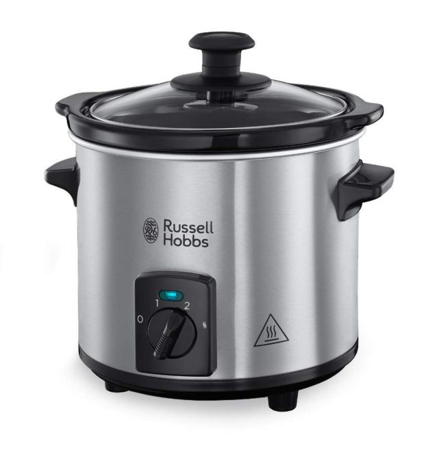 Повільноварка Russell Hobbs CompactHome, 145Вт, чаша-2л, механічне керув., знімна кришка, нерж. сталь, сірий
