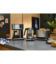 Russell Hobbs Электрочайник Attentiv Kettle, 1.7л, Strix, стекло, база с отсеком для шнура, серый