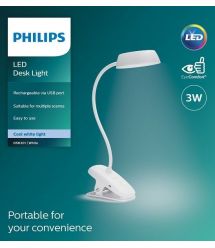 Philips Лампа настольная LED Reading Desk lamp Donutclip, белый