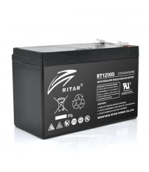 Акумуляторна батарея AGM RITAR RT1290B, Black Case, 12V 9.0 Ah (151 х 65 х 94 (100) ) Q10