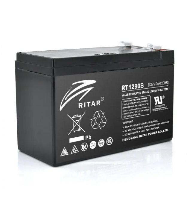 Аккумуляторная батарея AGM RITAR RT1290B, Black Case, 12V 9.0Ah ( 151 х 65 х 94 (100) ) Q10