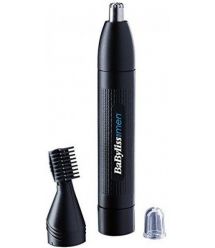 BaByliss Триммер для стрижки волос в носу и ушах, 2 насадки, черный