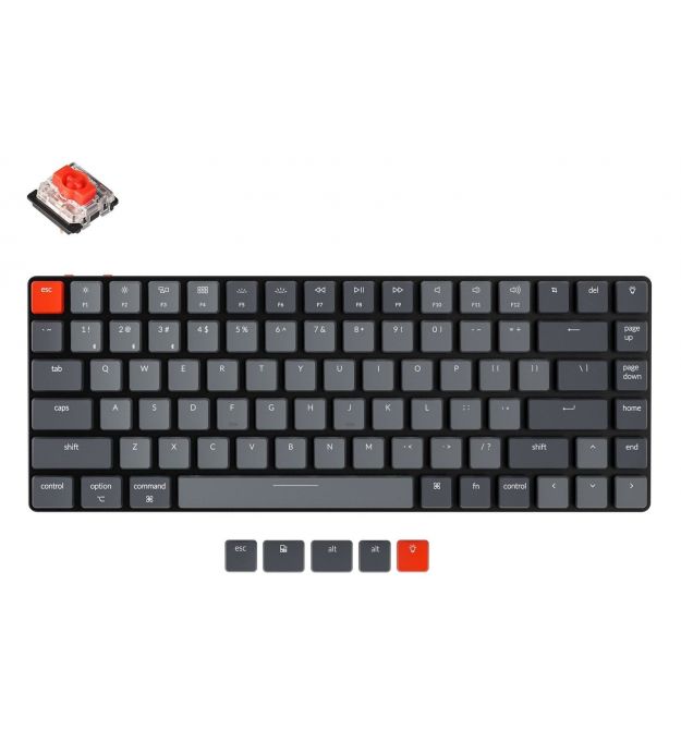 Keychron Клавиатура K3 84 Key Low Profile Hot-Swap Optical White LED Red