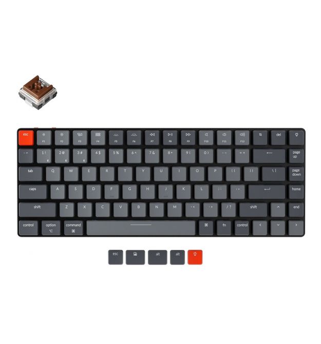 Keychron Клавиатура K3 84 Key Low Profile Hot-Swap Optical White LED Brown