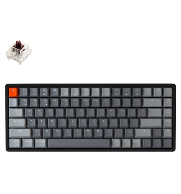 Keychron Клавиатура K2 84 Key Gateron Brown, Hot-Swap, White LED, Black