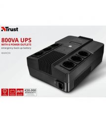 ДБЖ Trust Maxxon 800VA UPS 6 standard wall power outlets BLACK