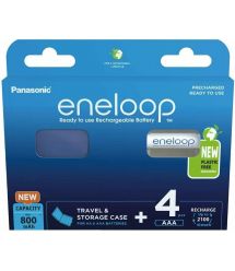 Panasonic Аккумулятор Eneloop AAA 800 4BP mAh NI-MH+case