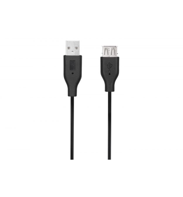 2E Кабель USB 2.0 (AM/AF) 1.8м, Black