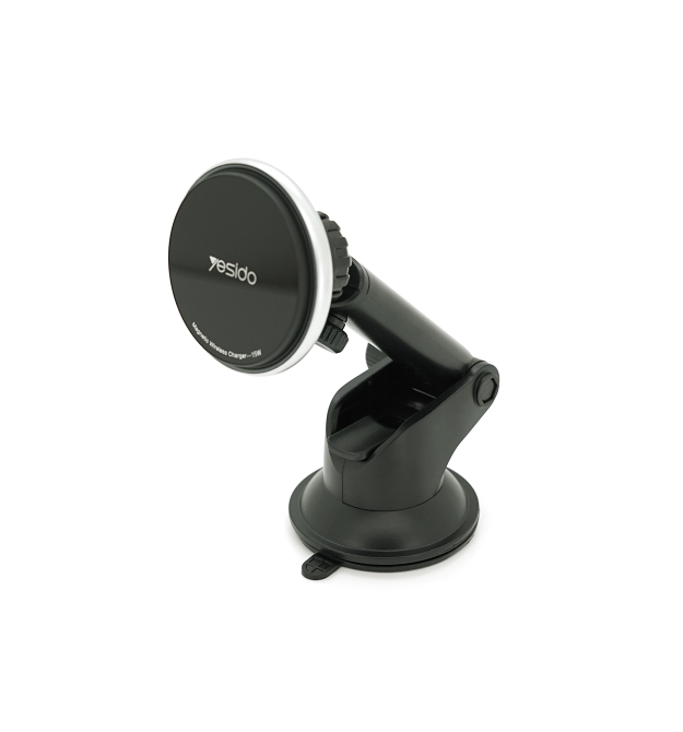 Автотримач Yesido C132+ Wireless Charging 15W, кріплення на торпеду, магніт, Black, Box
