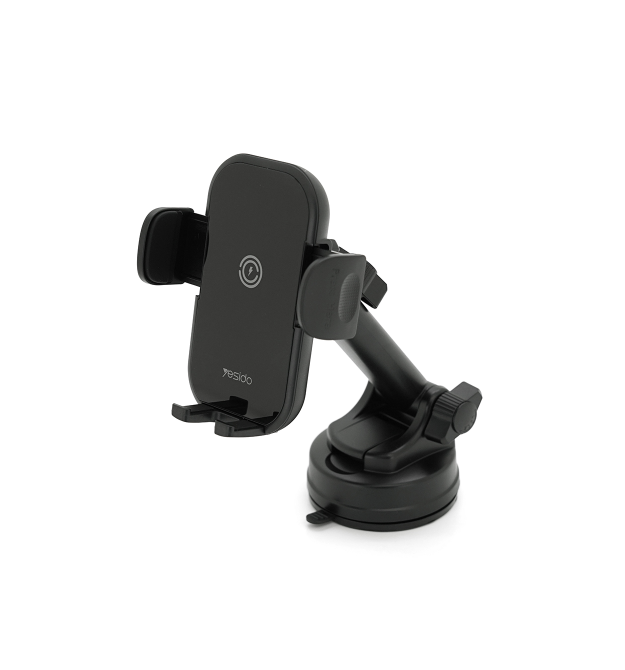 Автотримач Yesido C197+ Wireless Charging 15W, кріплення на торпеду, клямка 50-90мм, Black, Box