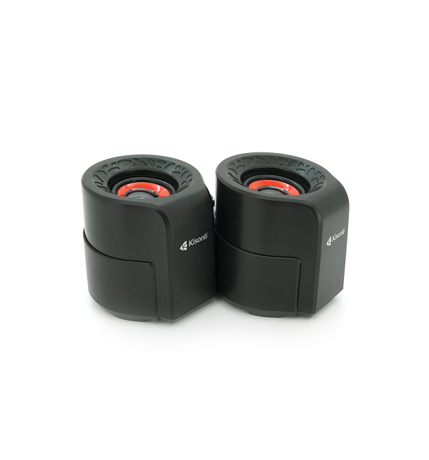 Колонки 2.0 Kisonli A-909 для ПК та ноутбука, USB + 3.5mm, 2x3W, 20Hz-20KHz, 190х95х110mm, black