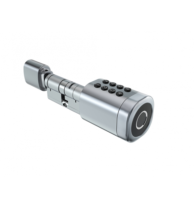 Умный дверной биометрический замок (цилиндр) SEVEN LOCK SL-7774BF silver (35-90мм)