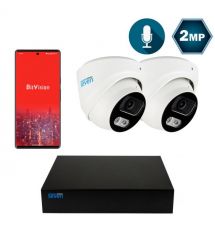 Комплект видеонаблюдения на 2 купольные 2 Мп IP-камеры SEVEN IP-7212W2P4-2MP