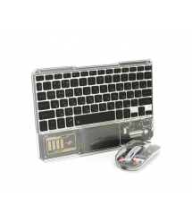 Бездротовий комплект YT-KB333 (KB+Mouse), (Eng - Pyc), 2.4G, 78 клавіш, Black - Transparent, Box