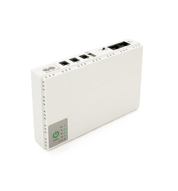 ДБЖ UPS-18W DC1018P для роутерів - комутаторів - PON - POE-430, 5 - - 9 - 12V, 1A, 12000MAh(4*3000MAh), White, BOX