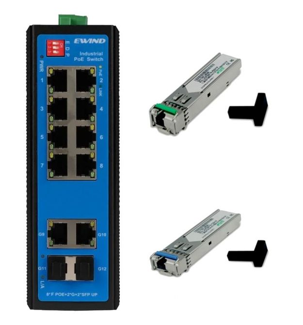 Комплект EW-PIS1712-8FE + SFP-1.25G-20KM-TX/RX